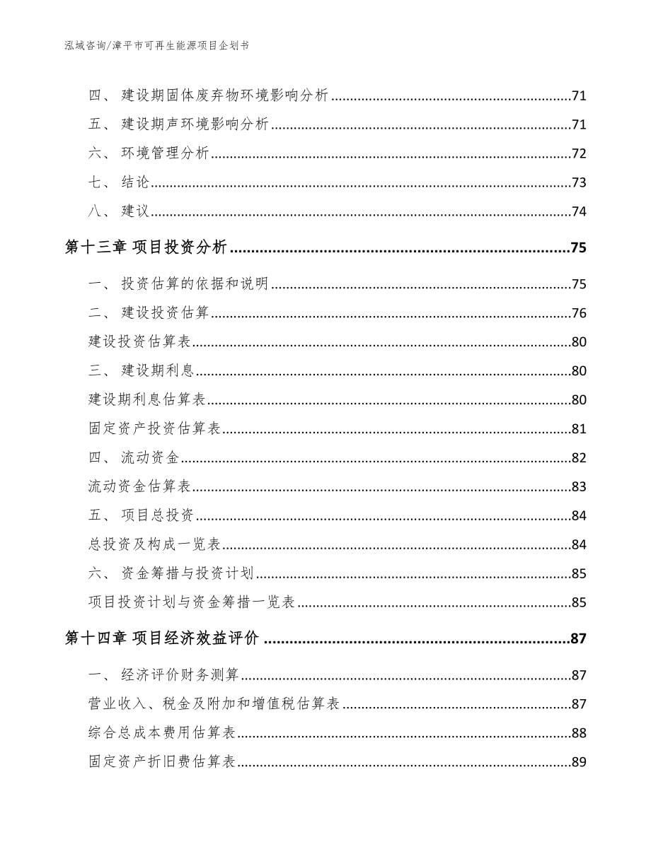 漳平市可再生能源项目企划书_模板范文_第5页