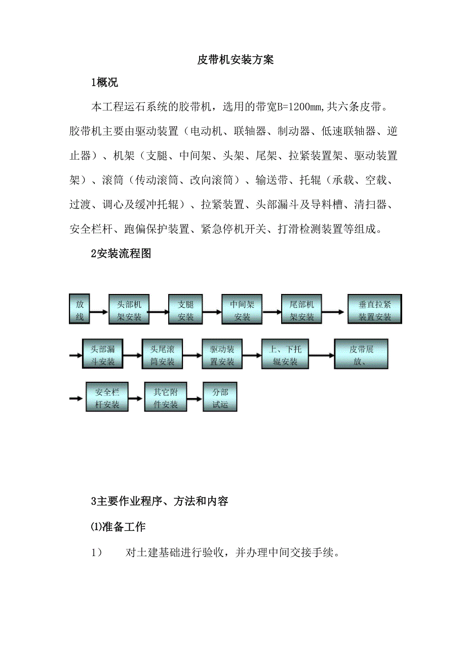 皮带机安装方案_第1页