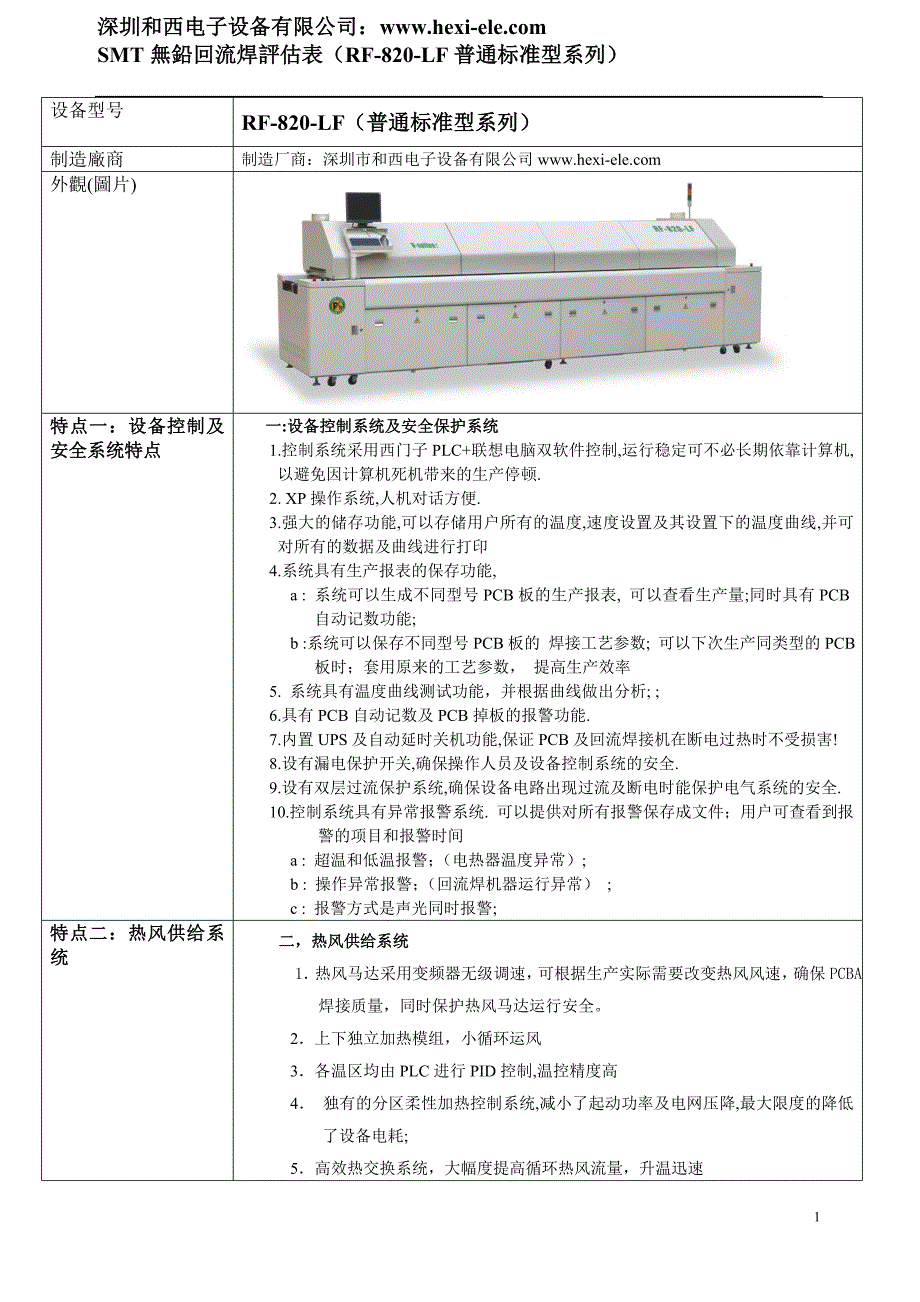 RF-820-LF回流焊评估表.doc_第1页