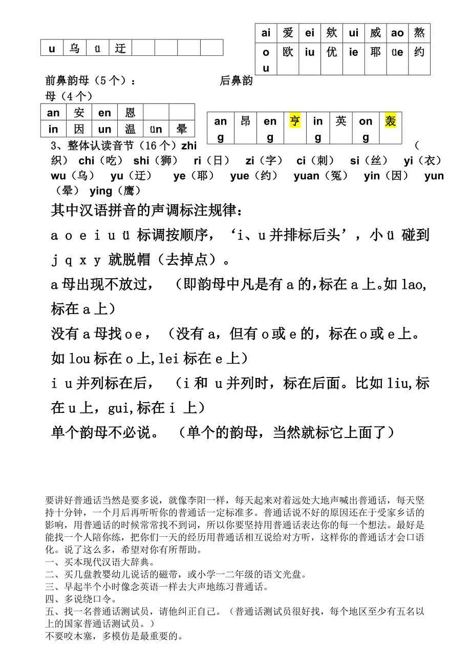 声母表（23个）如何学习普通话_第2页