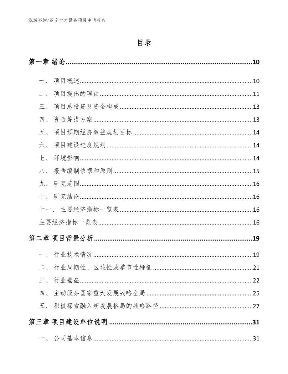 遂宁电力设备项目申请报告_第2页