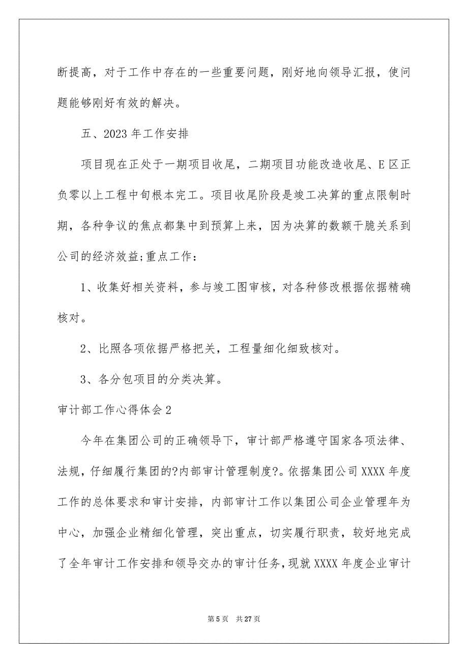 2023审计部工作心得体会范文.docx_第5页