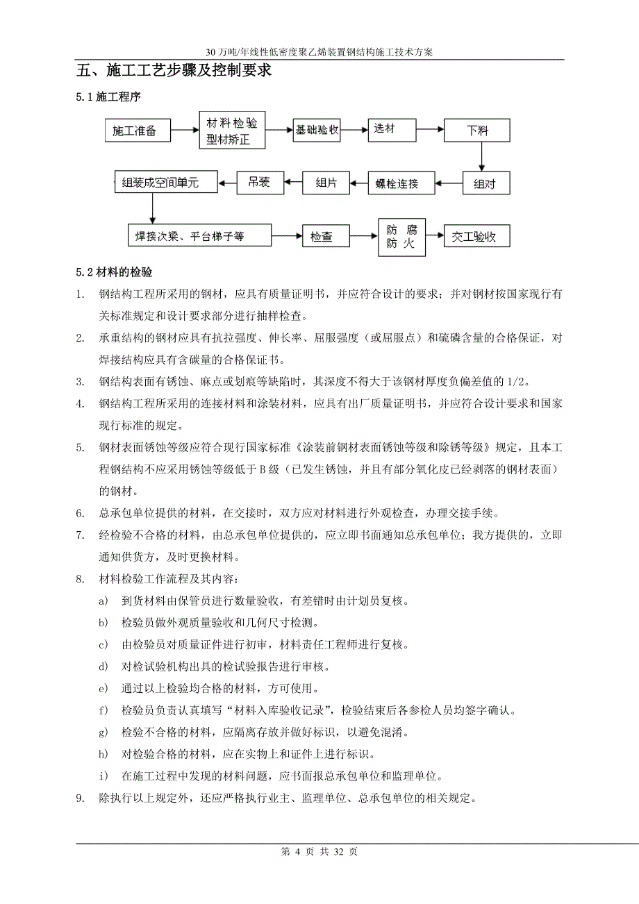 30万吨年线性低密度聚乙烯装置钢结构施工技术方案_第4页