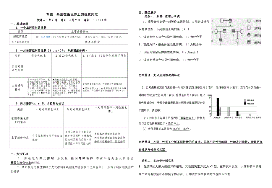 专题如何确定基因在染色体上的位置_第1页