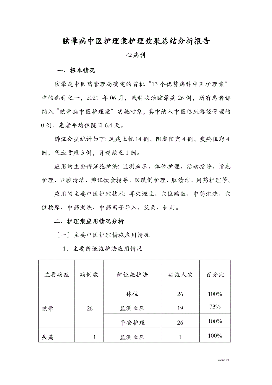 眩晕中医护理方案实施总结分析_第1页