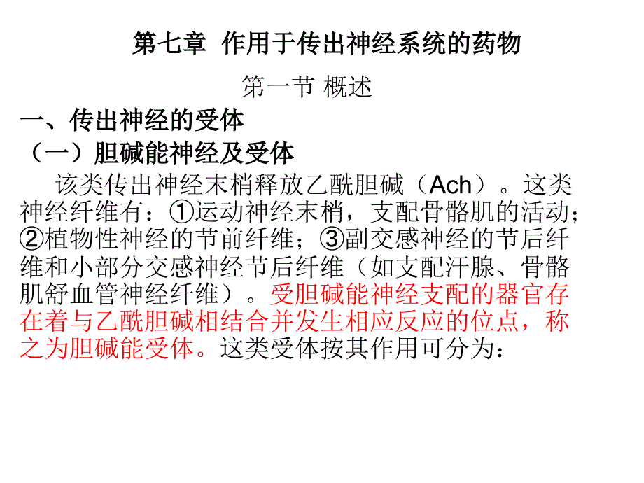 第七章-作用于传出神经系统的药物课件_第1页