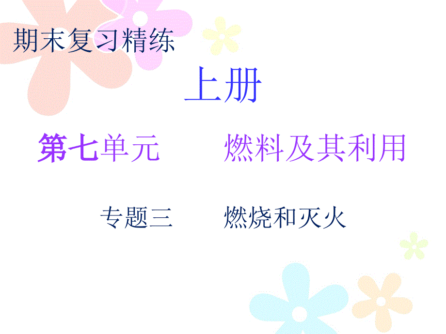 人教版九年级化学上册课件期末复习精炼第七单元专题三_第1页