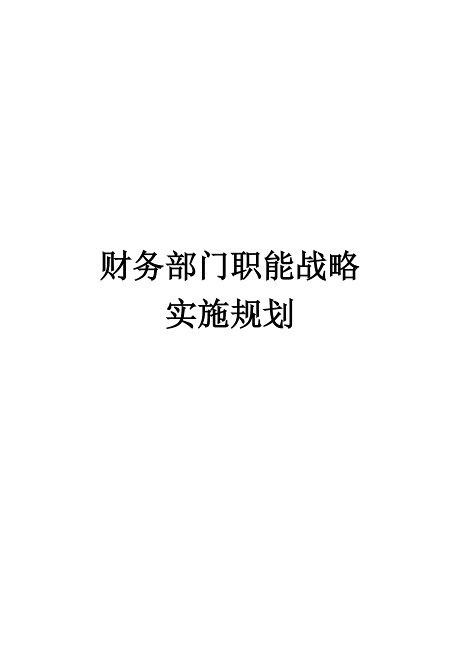 财务部门职能战略实施规划.doc_第1页