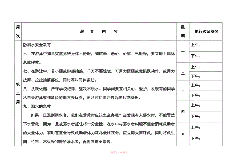 放学前五分钟安全教育内容(表格_第2页