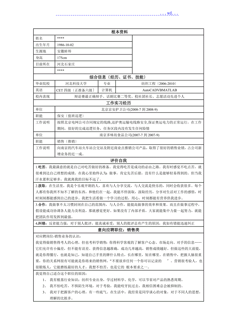 个人简历模板大全(word版)40多套_第1页