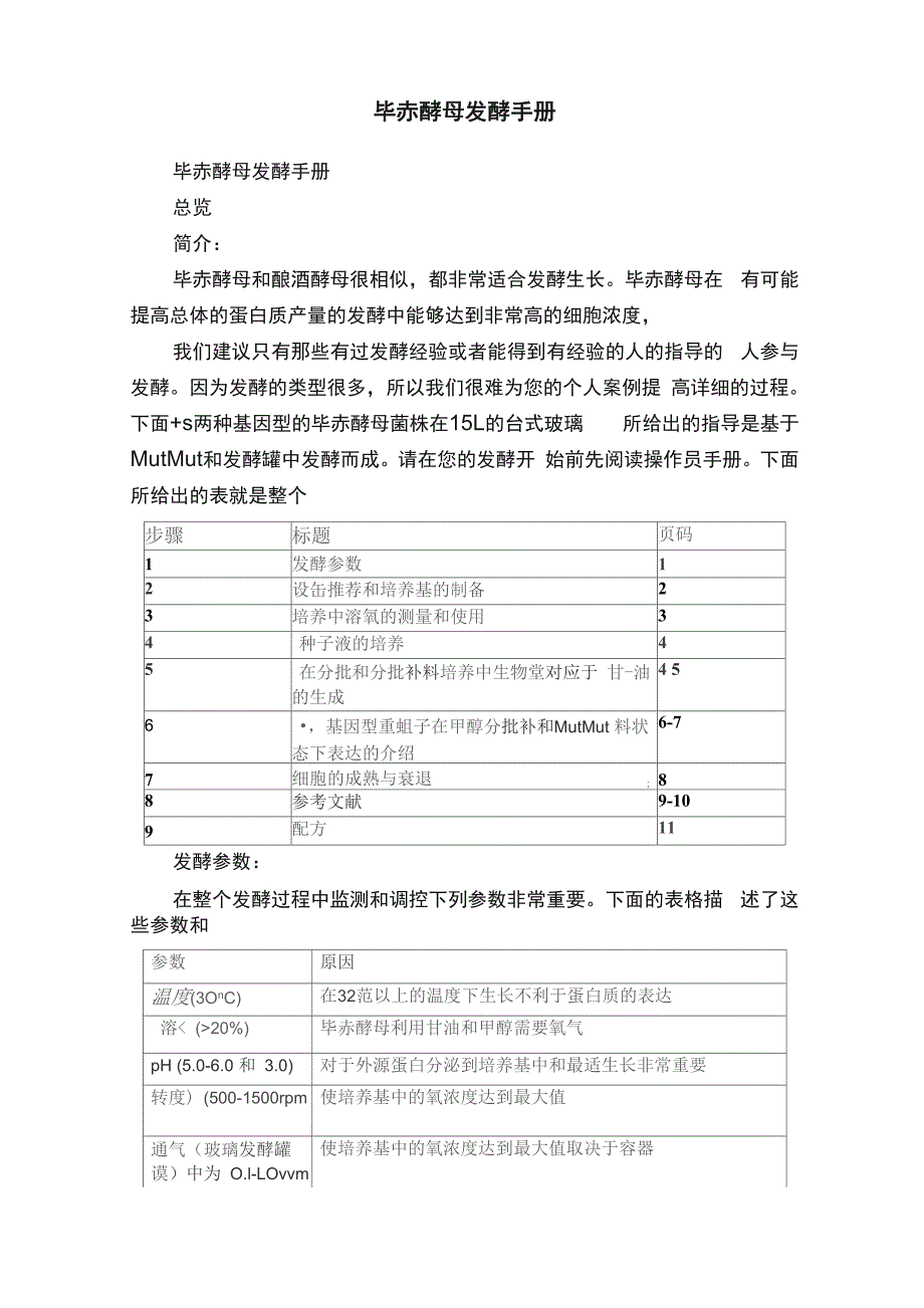 毕赤酵母发酵手册_第1页