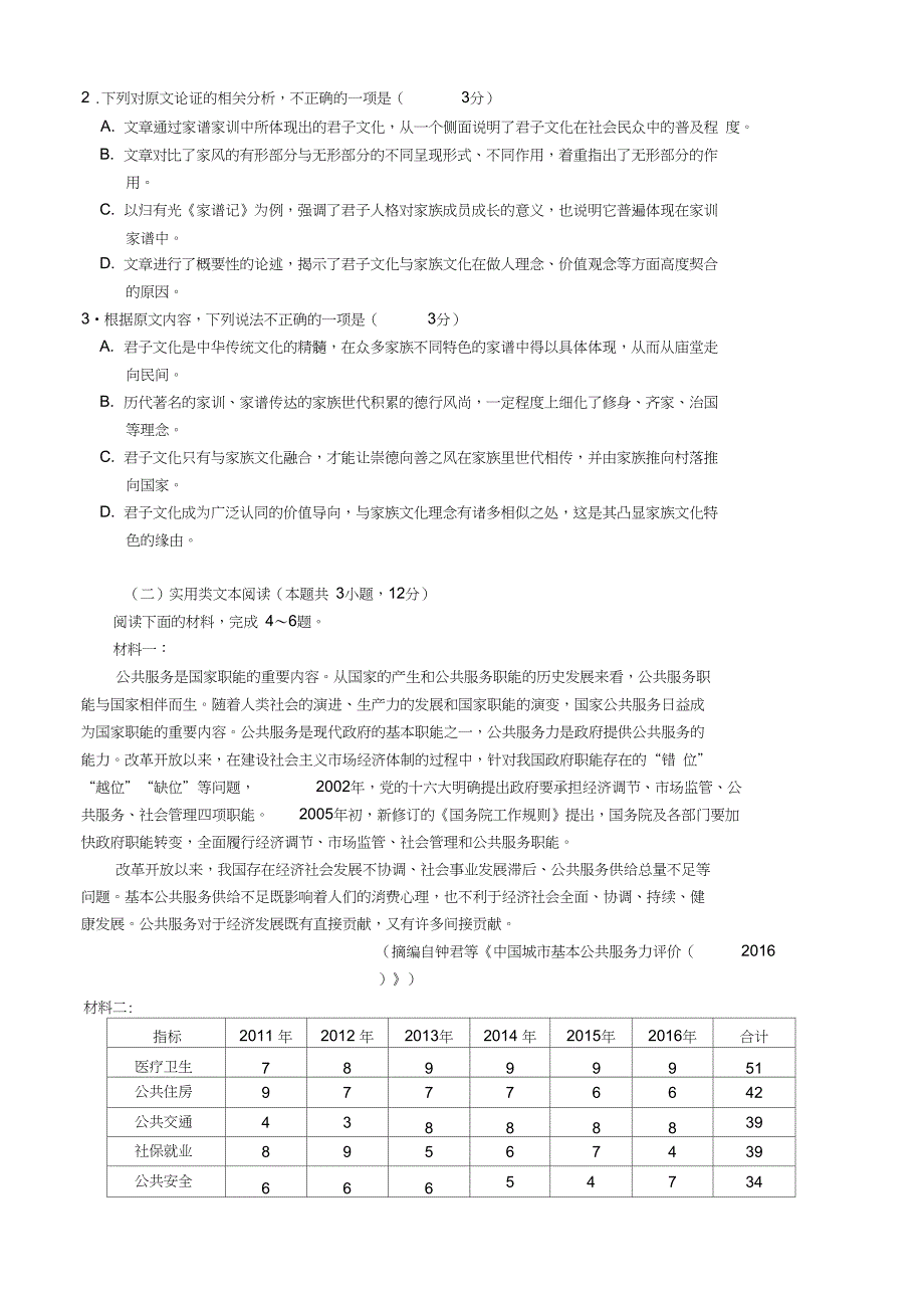 2019年贵州省高中三年级适应性考试语文试题(详细讲解)_第2页