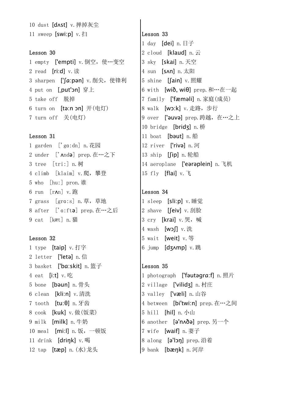 新概念英语第1册单词word版.doc_第5页