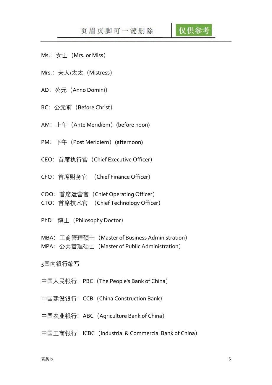 常见的英文缩略词及英文表达缩写[表类文书]_第5页