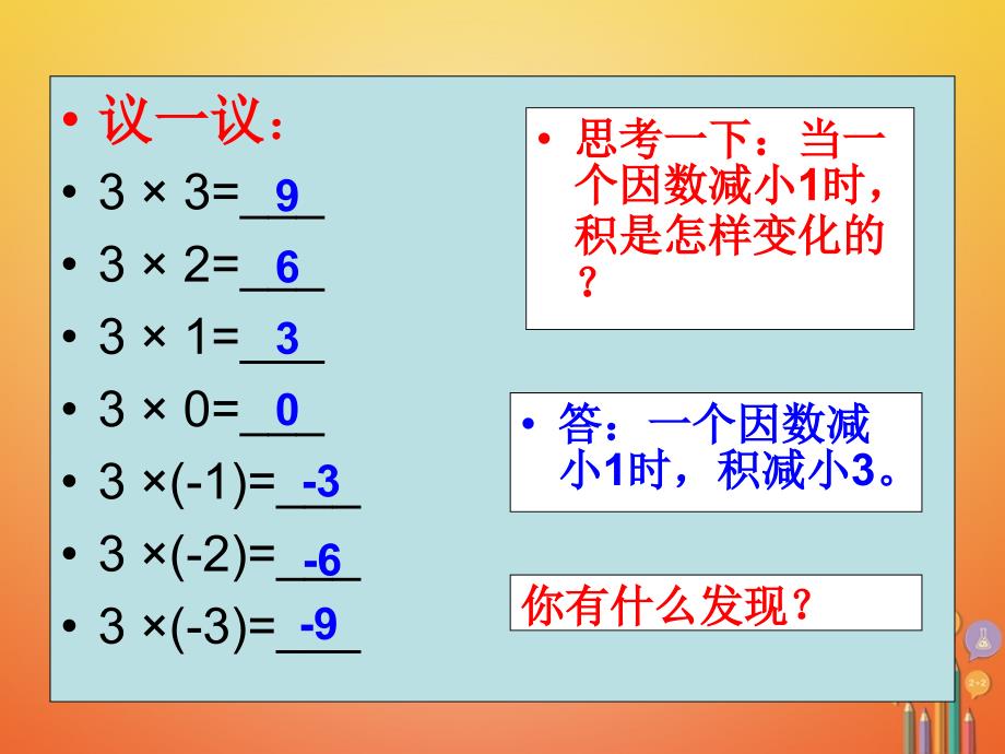 湖南省益阳市资阳区迎丰桥镇七年级数学上册第一章有理数1.4有理数的乘除法1.4.1有理数的乘法第1课时课件新版新人教版_第3页