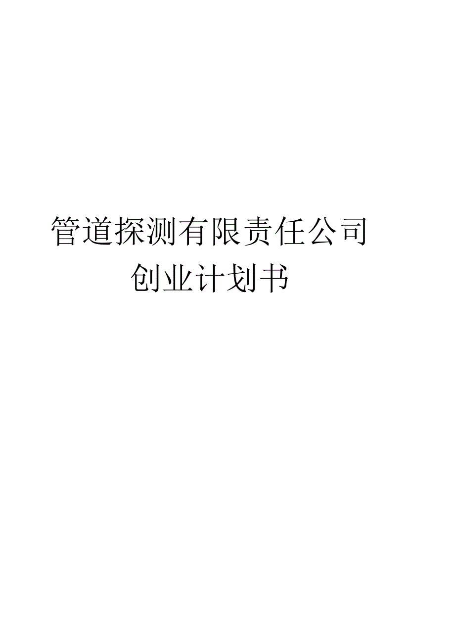 管道探测有限责任公司创业项目计划书_第1页