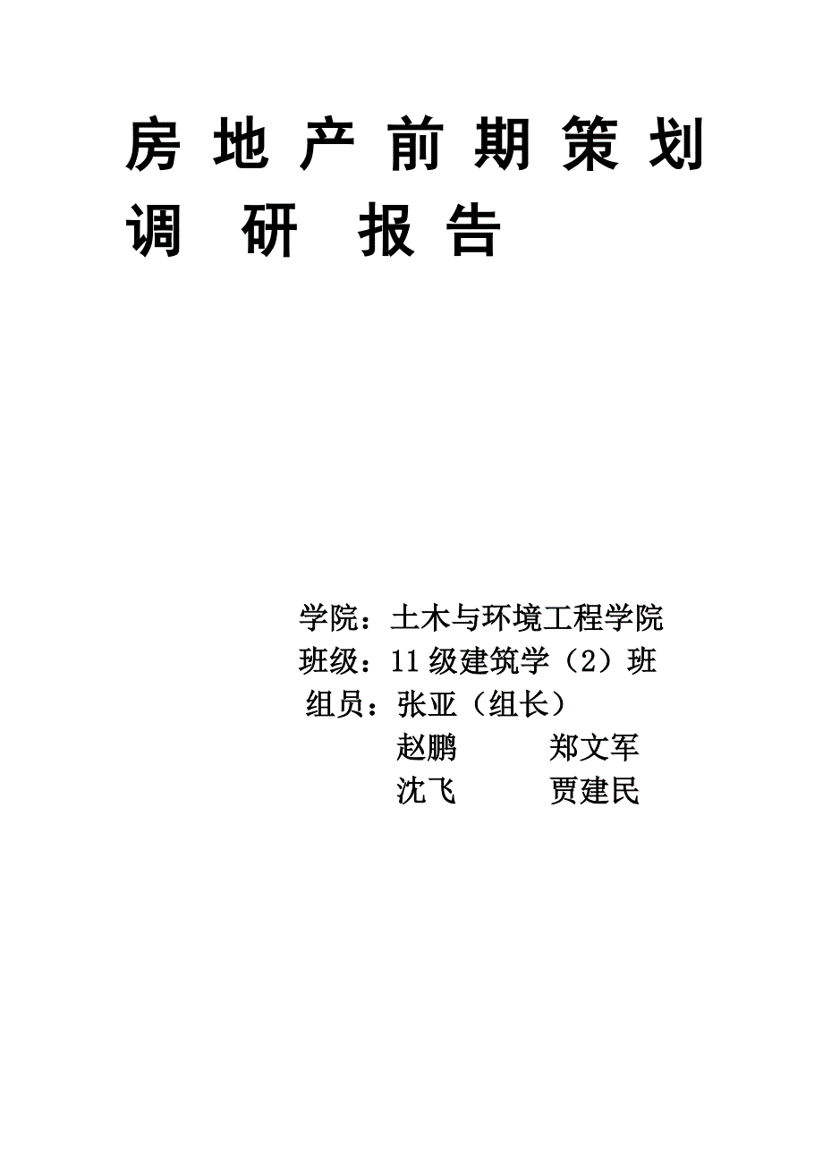 房地产前期策划调研报告_第1页