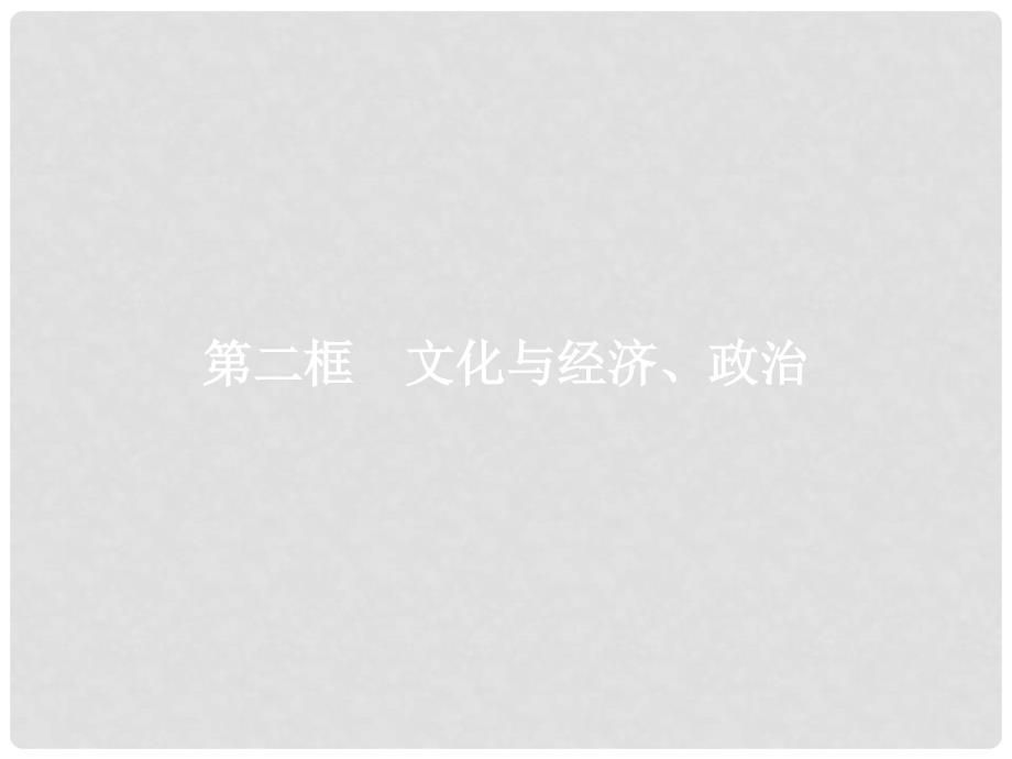 高中政治 1.2 文化与经济、政治课件 新人教版必修3_第1页