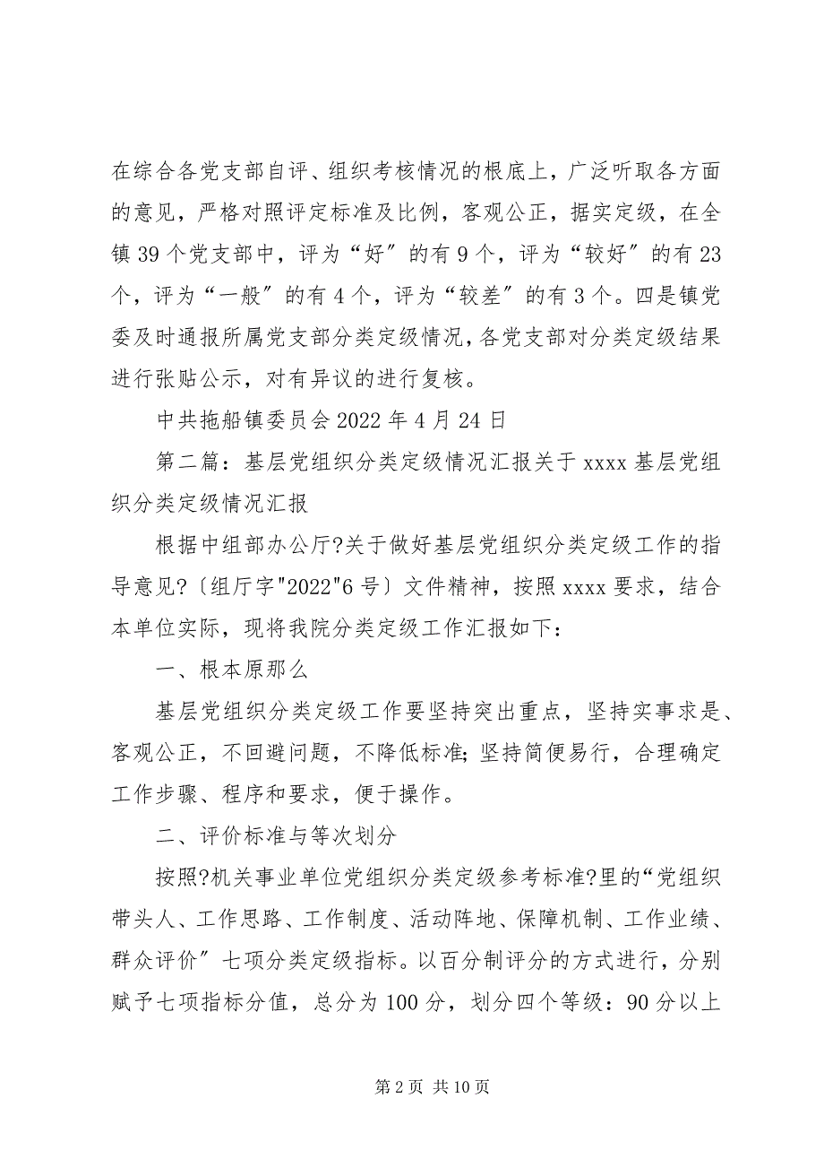 2023年拖船镇开展基层党组织分类定级工作情况汇报.docx_第2页