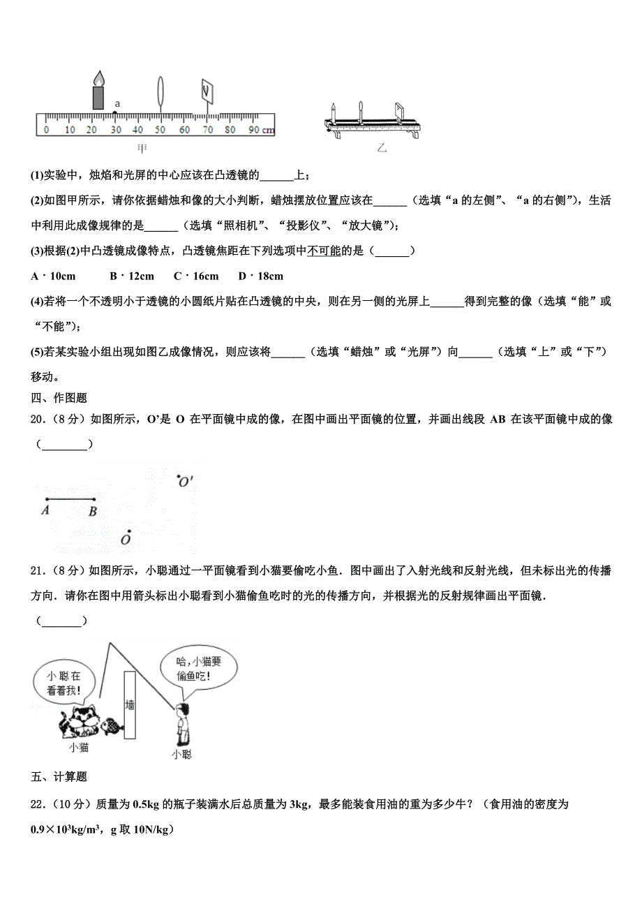 2023学年广东省珠海市香洲区前山中学物理八上期末学业水平测试试题含解析.doc_第5页