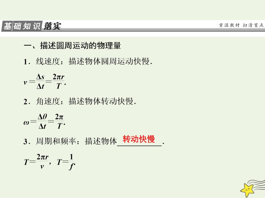 版高考物理一轮总复习第四章第3课时圆周运动基次时课件新人教版_第2页