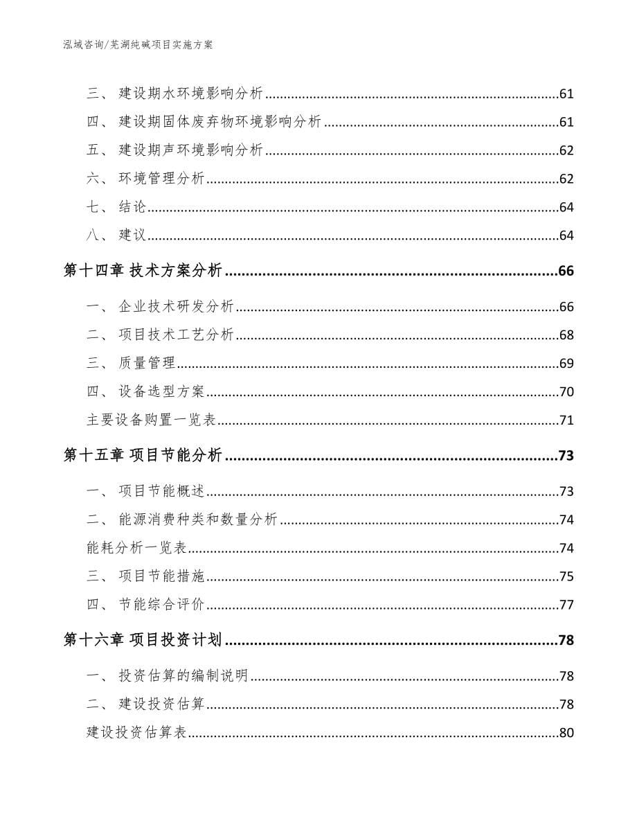 芜湖纯碱项目实施方案_模板范文_第5页