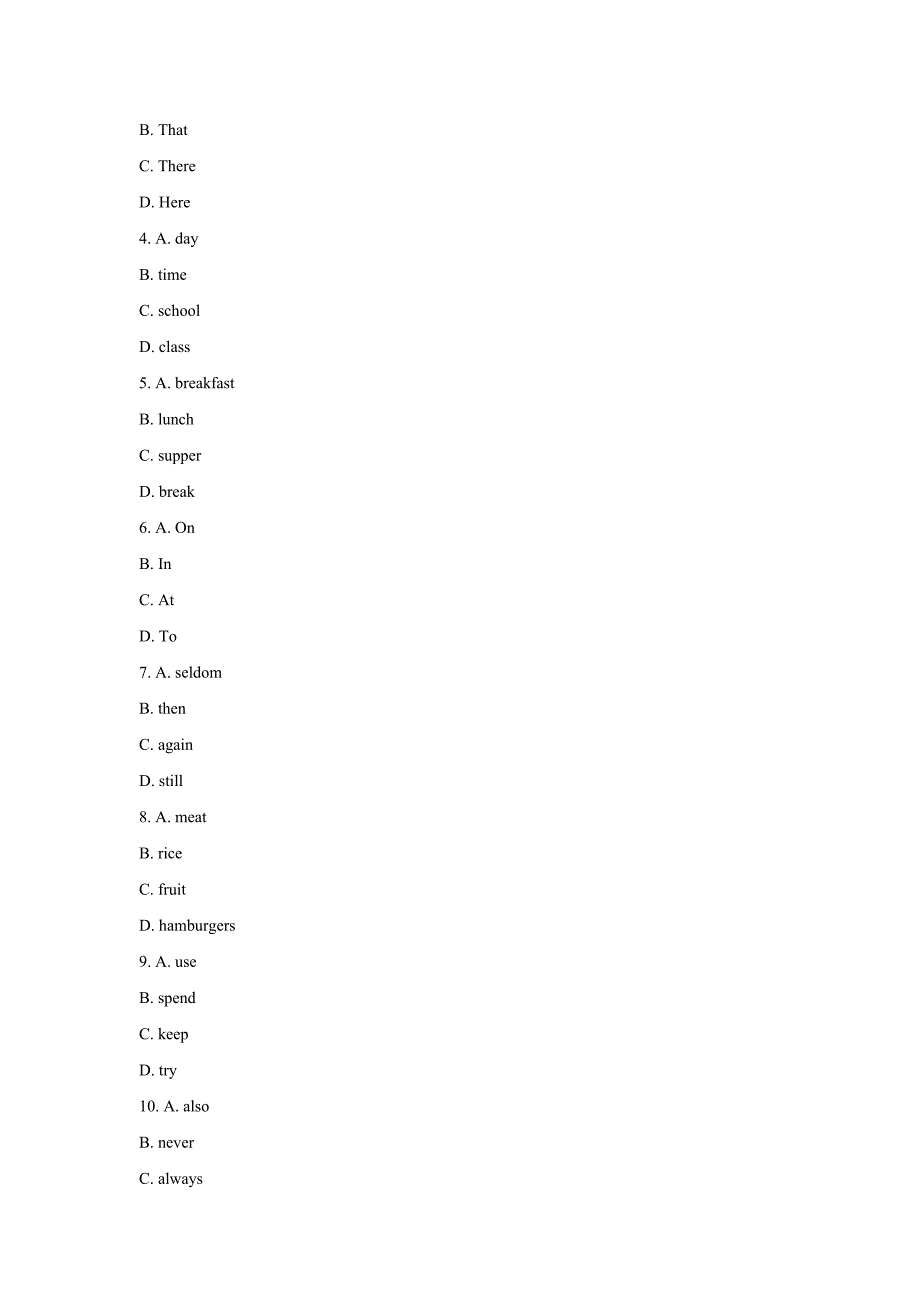 Unit 2 Daily life Period 3 Speaking and Writing 同步练习.doc_第4页