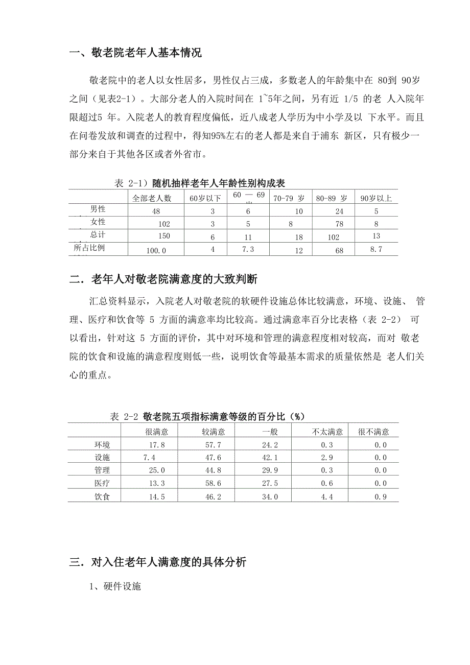 老年人对于入住敬老院的满意度调查报告_第4页