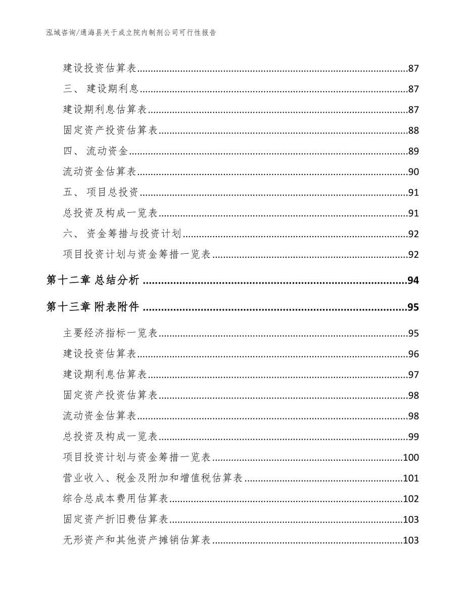 通海县关于成立院内制剂公司可行性报告_模板范文_第5页