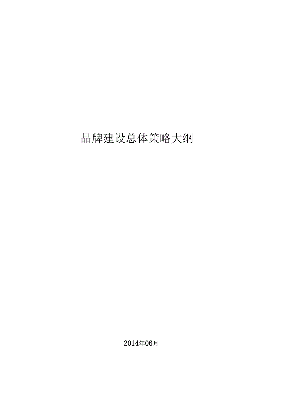 品牌建设总体策略大纲2014年最新_第1页