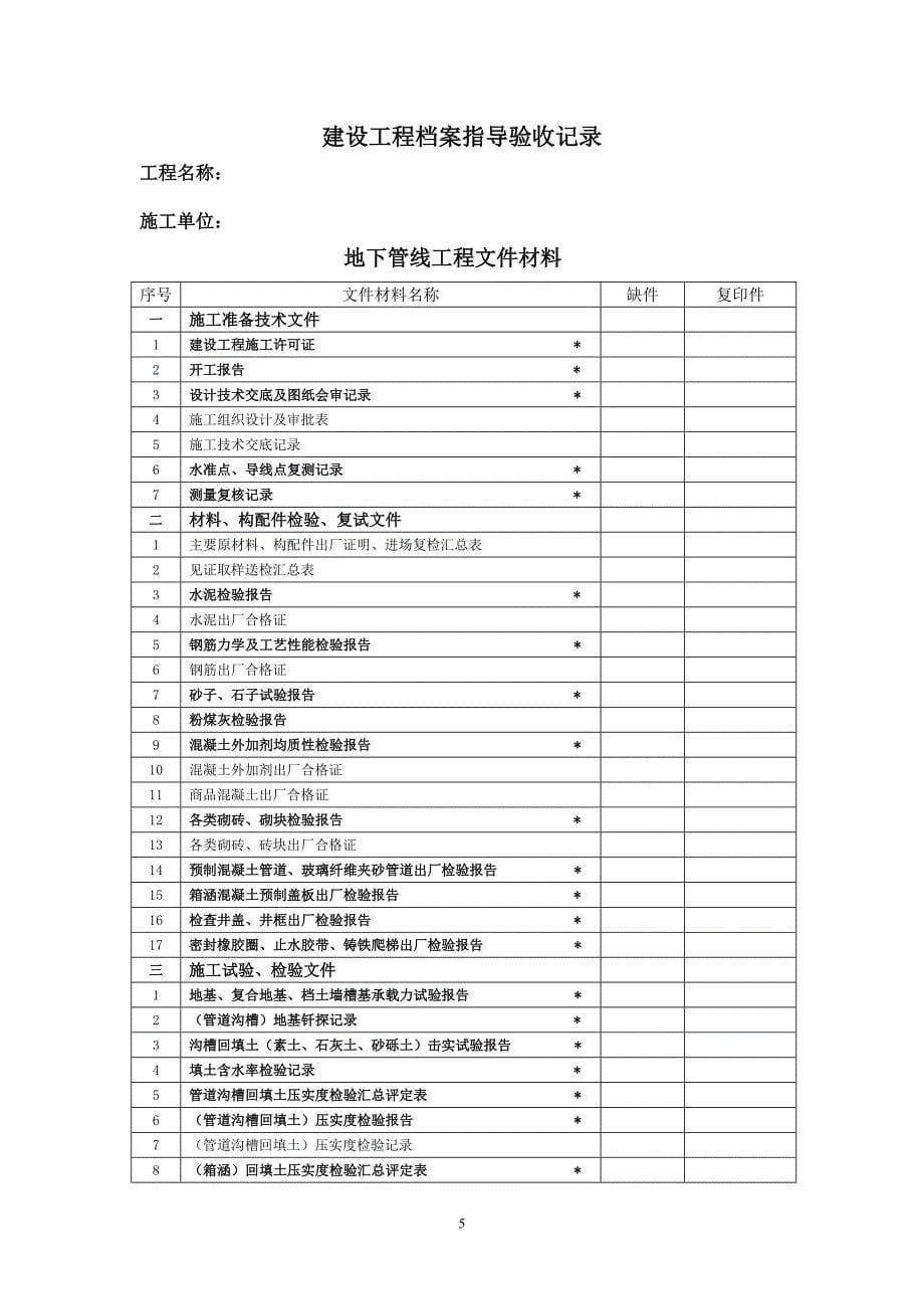 市政工程交档目录_第5页