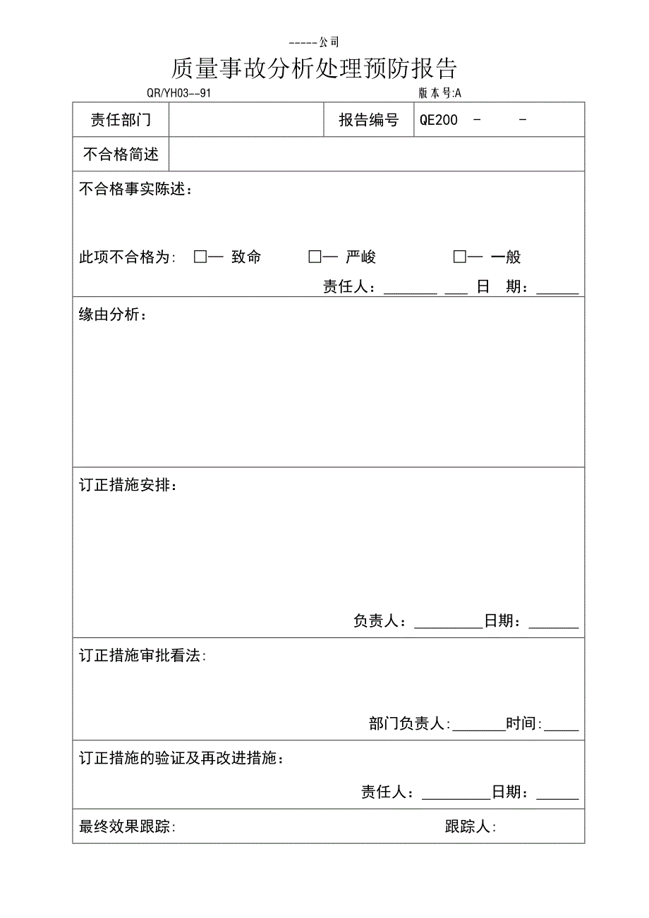 质量事故分析预防处理报告原稿_第1页