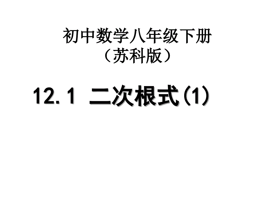 苏科版八年级下册数学12.1 二次根式(1)课件(共20张PPT)_第2页