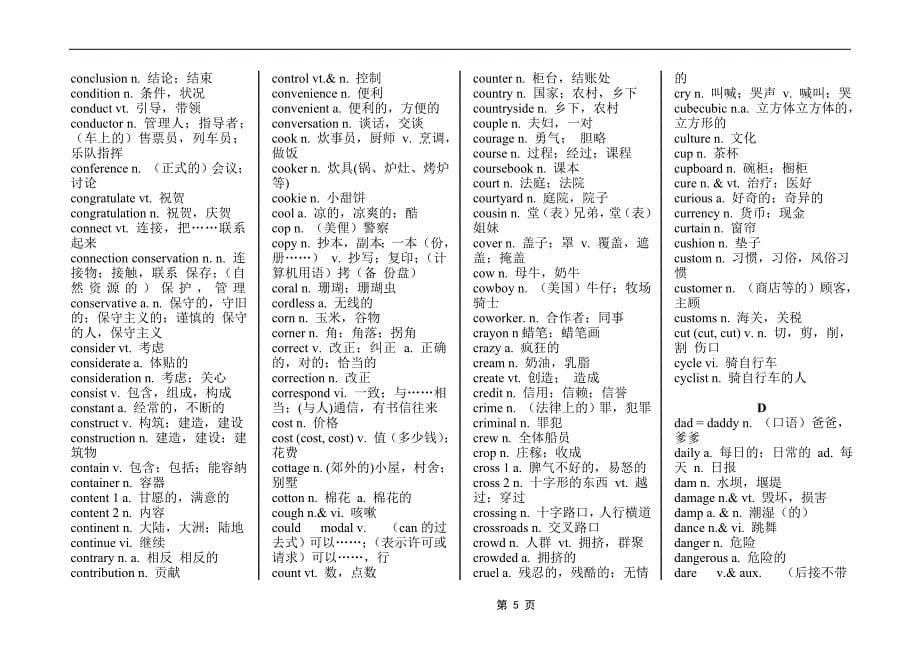 高考写作词汇表_第5页