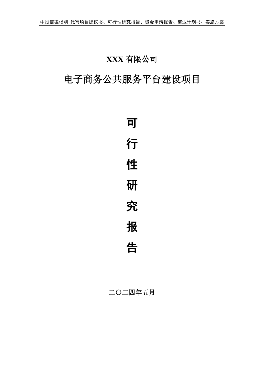 电子商务公共服务平台建设可行性研究报告建议书_第1页