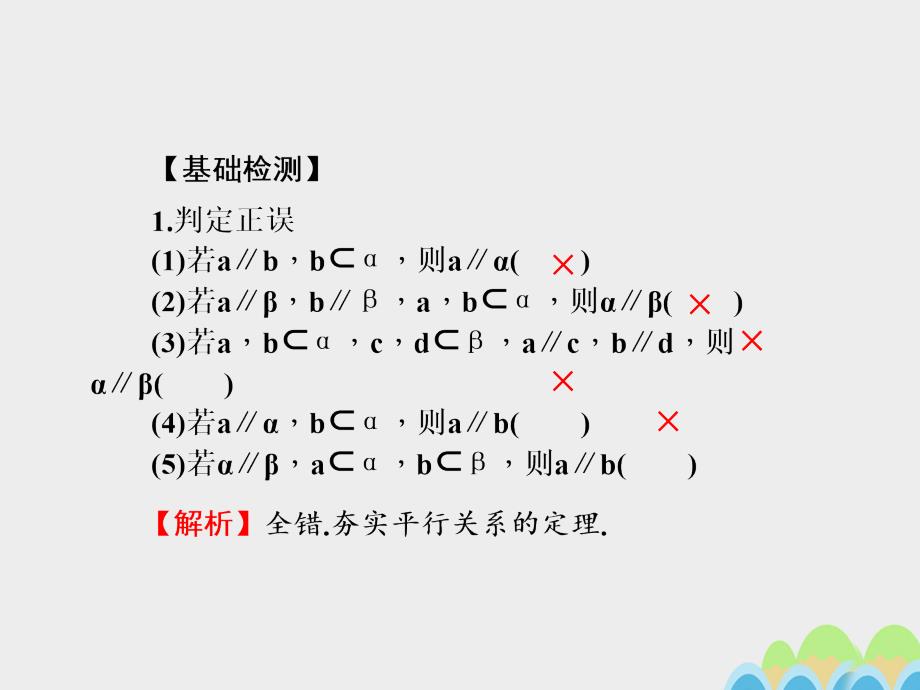 2017届高考数学一轮总复习第八章立体几何初步第46讲空间中的平行关系课件文新人教A版.ppt_第3页