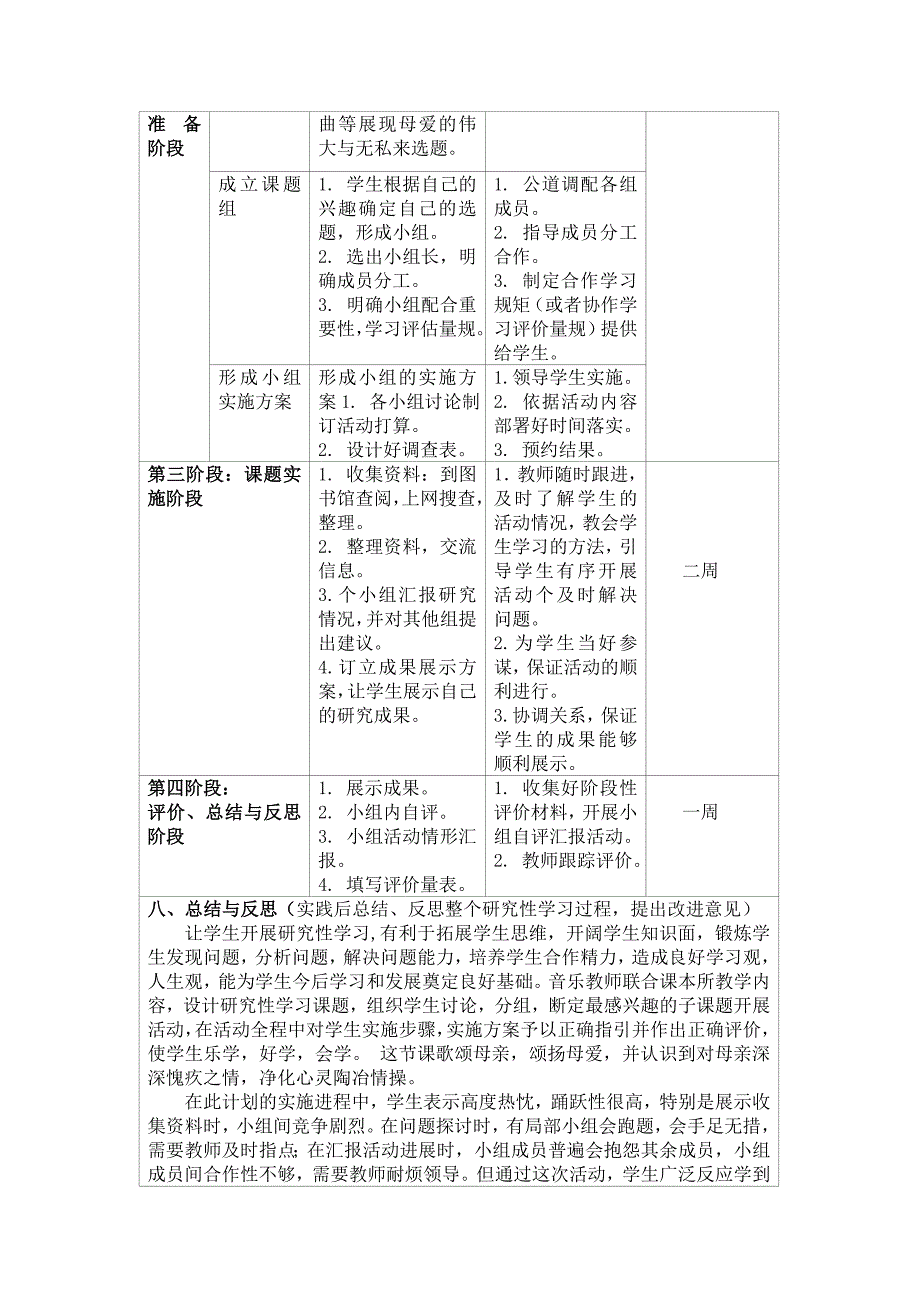 高中音乐研究性学习设计方案_第3页