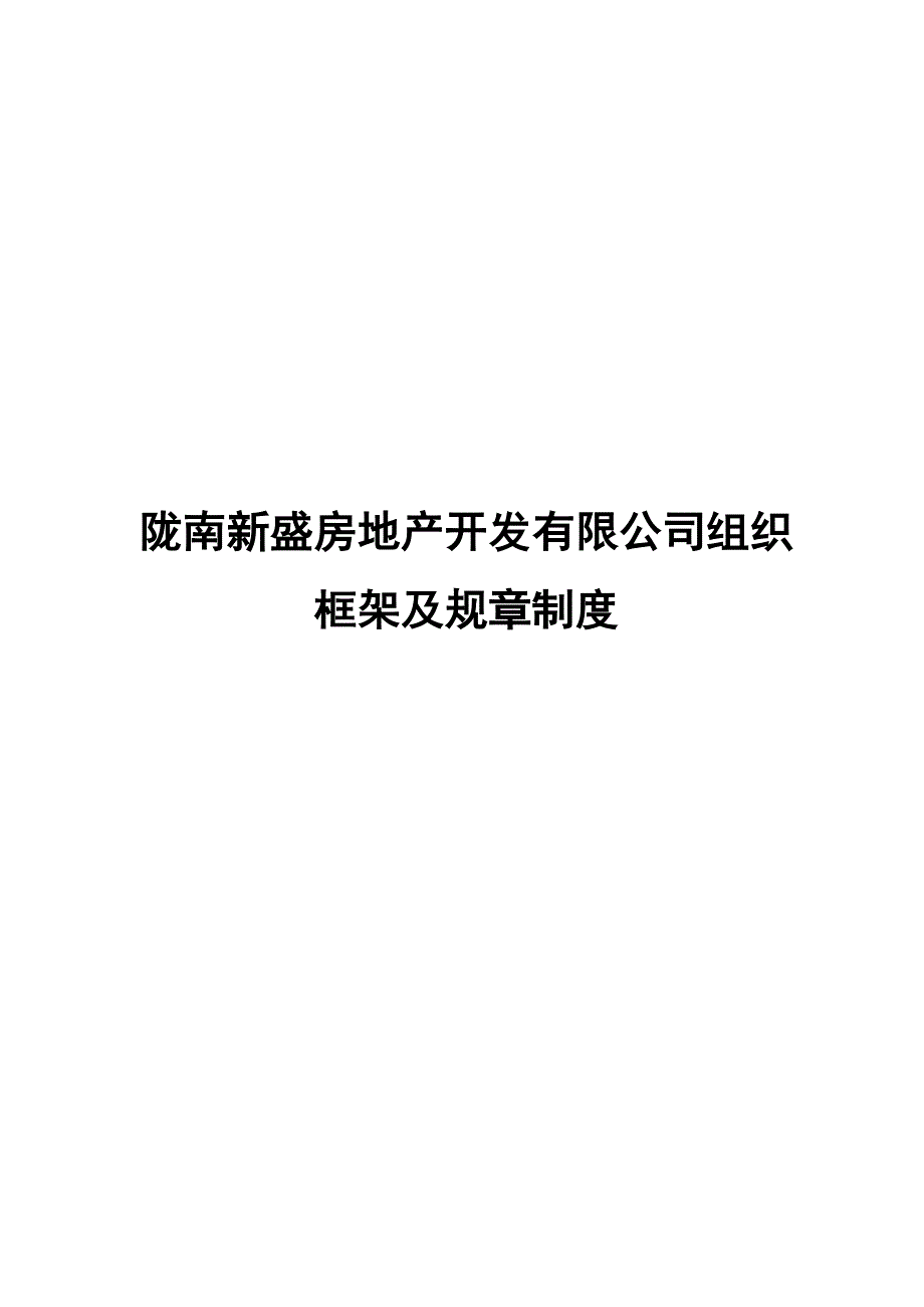 房地产开发公司组织框架及规章制度.doc_第1页