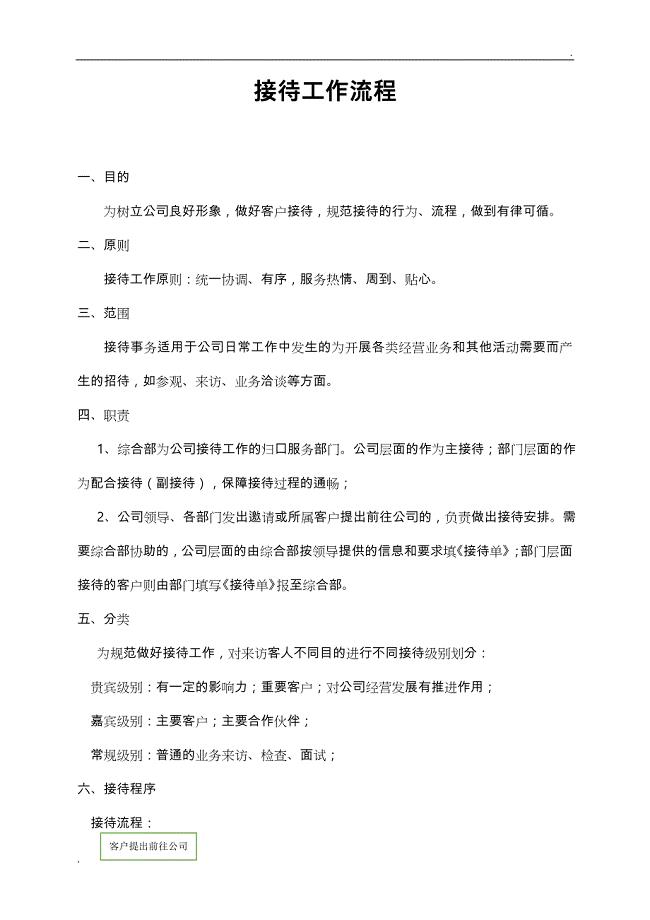 接待工作流程图