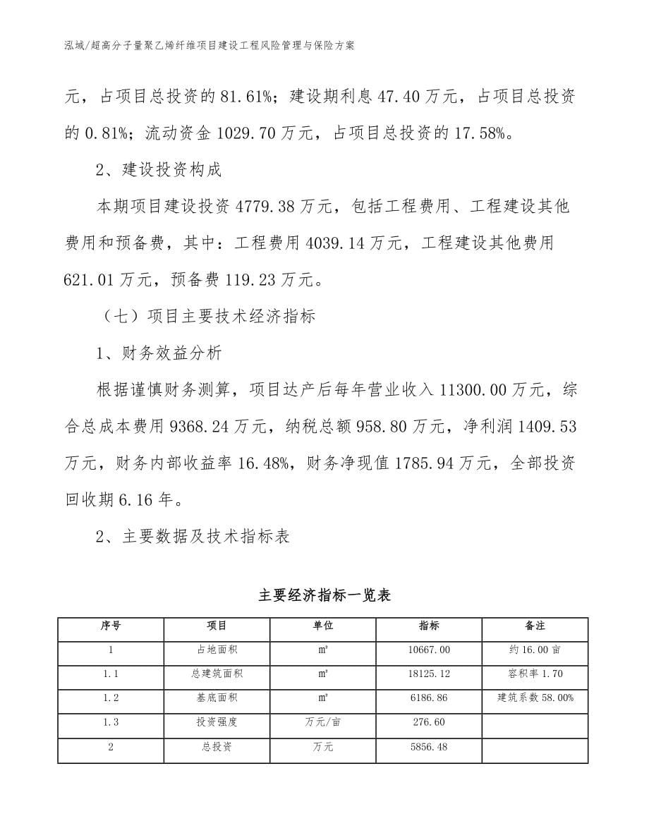 超高分子量聚乙烯纤维项目建设工程风险管理与保险方案_第5页