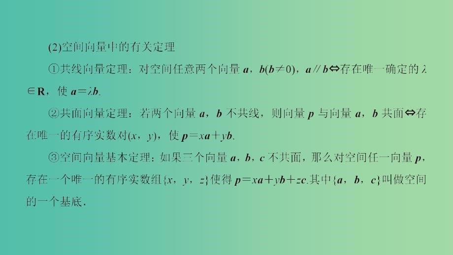 2020高考数学一轮复习 第七章 立体几何 第6讲 空间向量及其运算课件 理.ppt_第5页