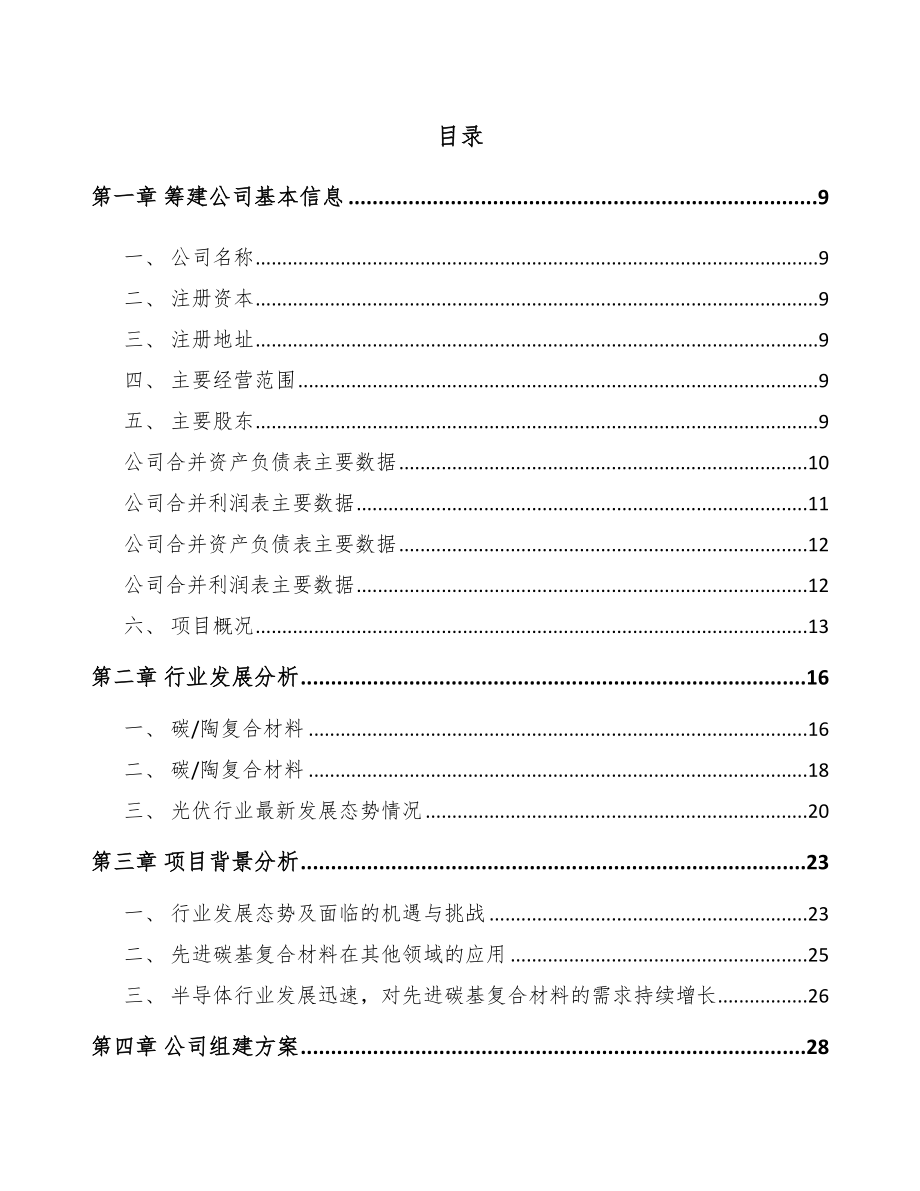 湖南关于成立碳基复合材料公司可行性研究报告_第2页