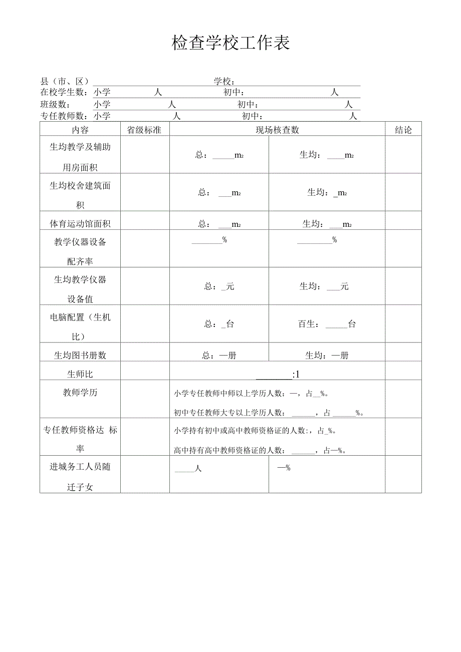 检查学校工作表_第1页