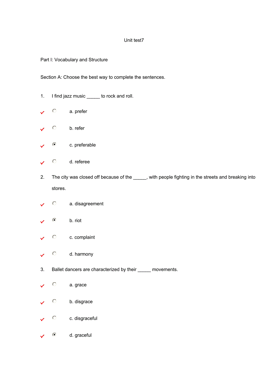 新标准大学英语综合教程Unit-test7答案_第1页