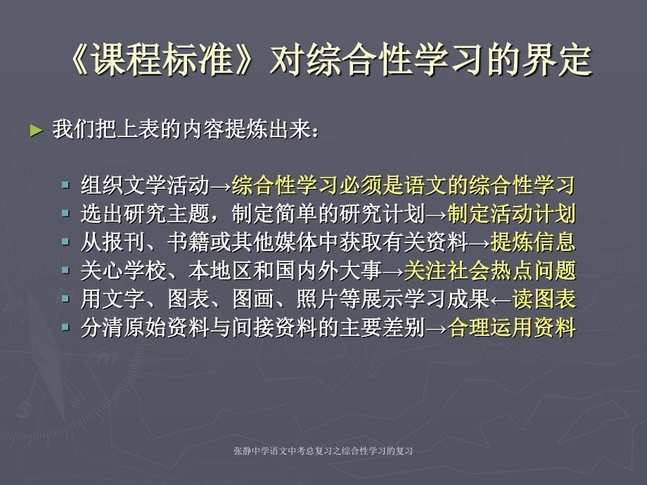 张静中学语文中考总复习之综合性学习的复习_第5页