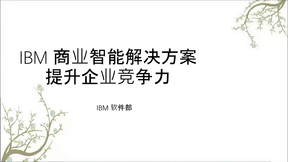 IBM商业智能解决方案提升企业竞争力课件_第1页