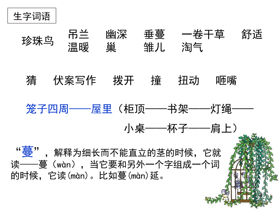 苏教版四年级上册语文21珍珠鸟PPT幻灯片_第4页