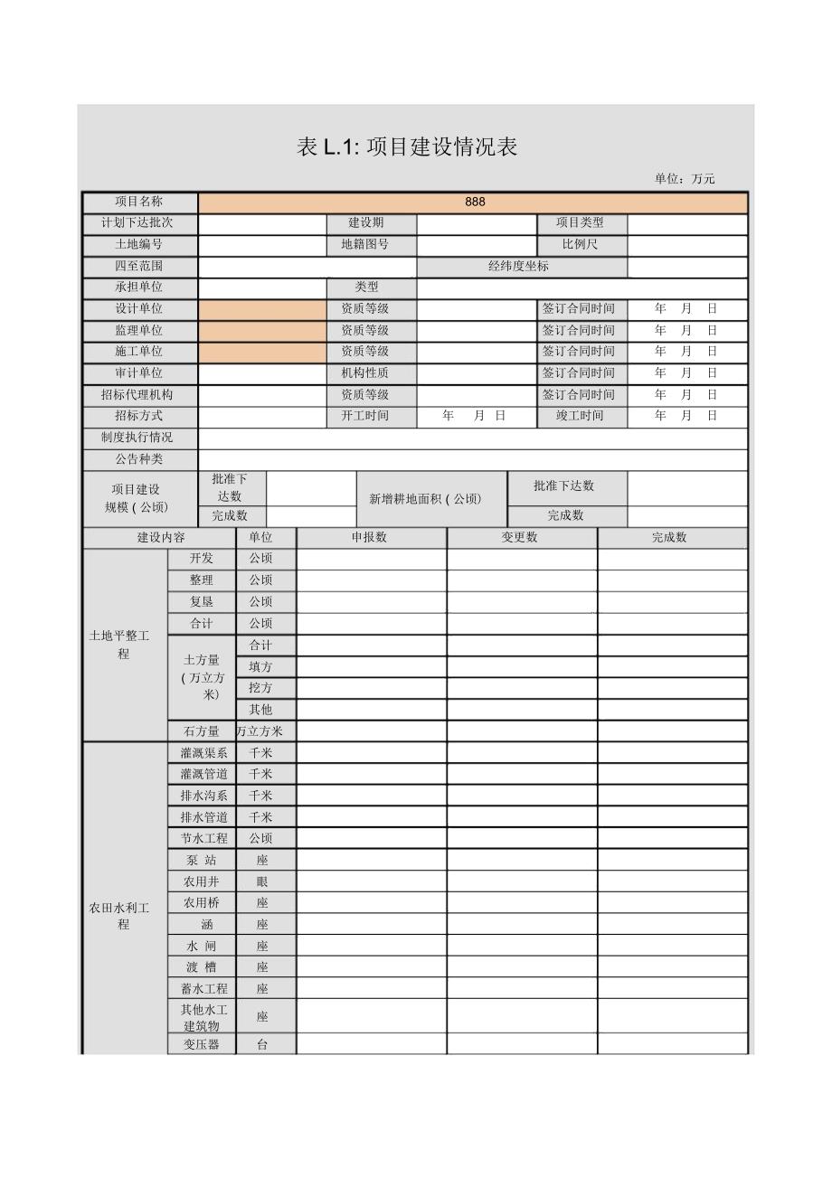 表L.1项目建设情况表_第1页