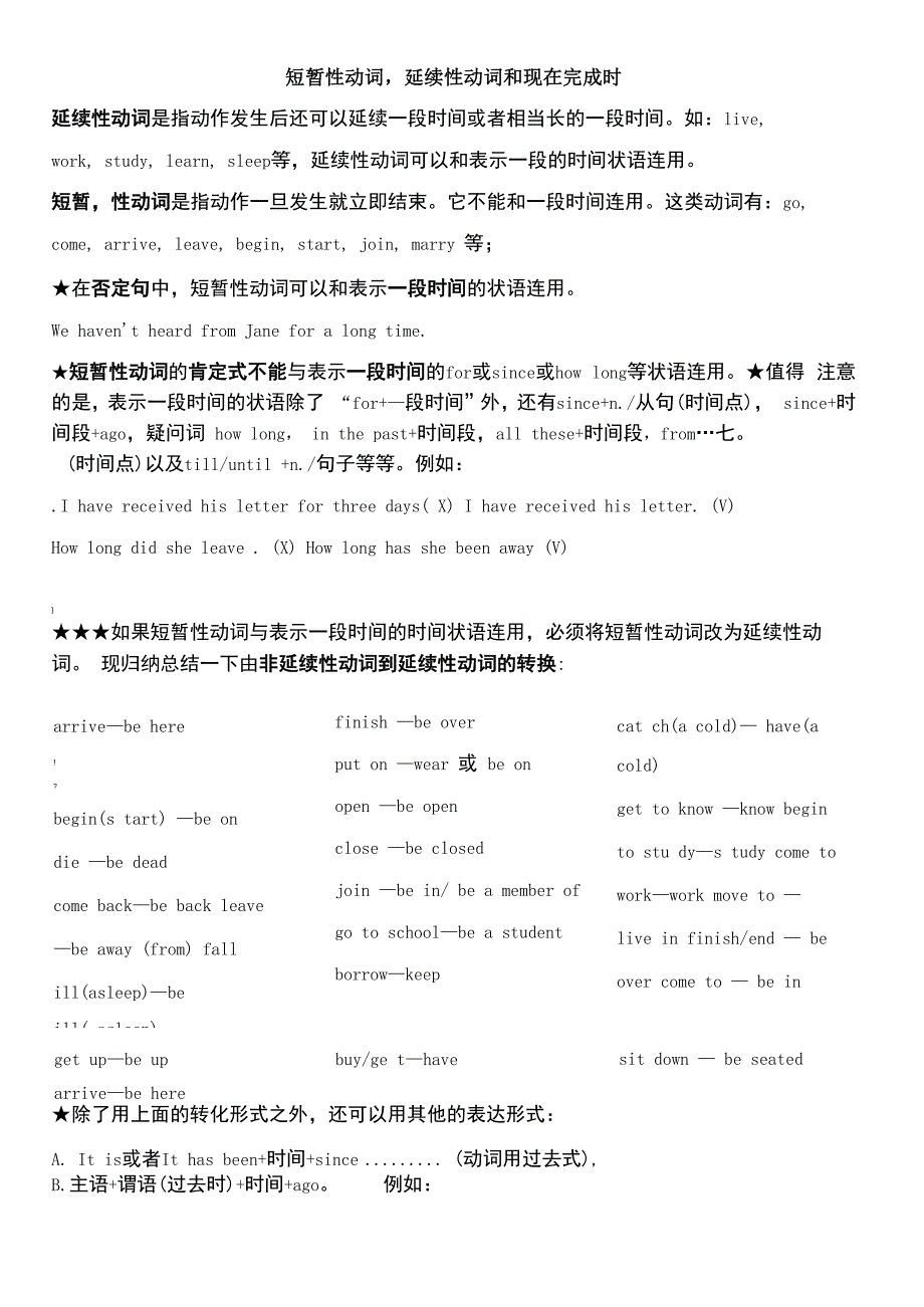 短暂性动词延续性动词和现在完成时_第1页