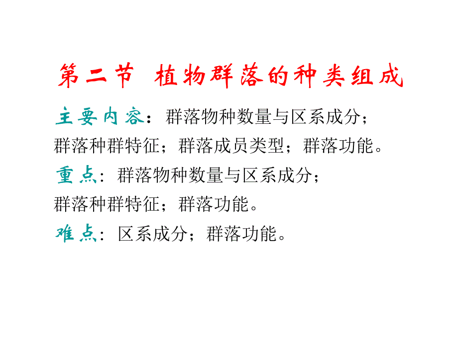 植物地理学：植物群落的种类组成_第1页